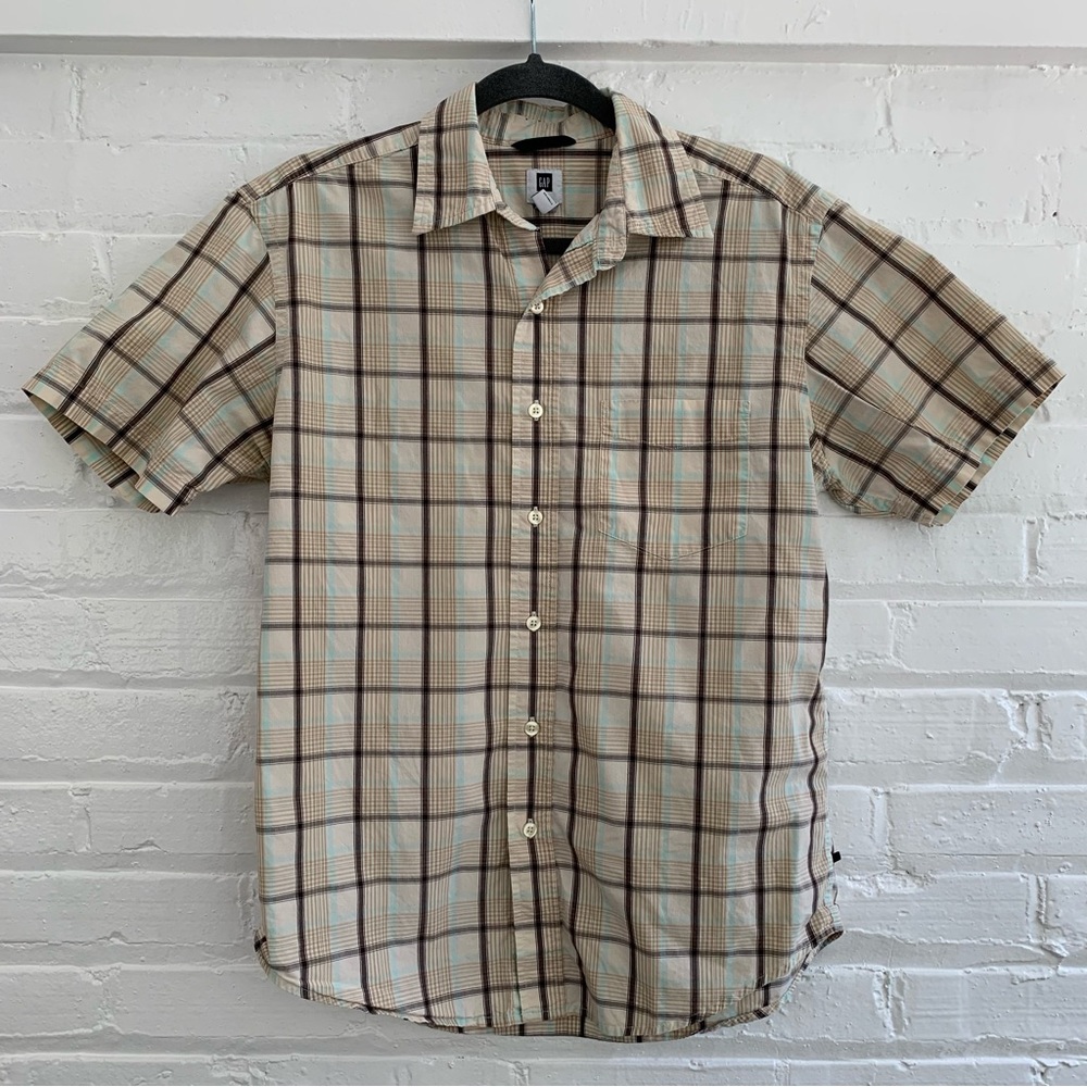 Gap Short-Sleeve Button Down Plaid Shirt - Size S